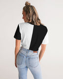 Black & White | Twist-Front Cropped Tee